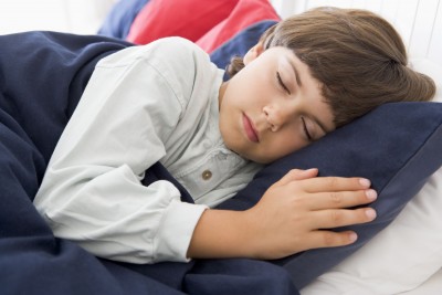 Kid sleeping stays fit and healthy because not sleeping enough can lead to child becoming heaving and gaining weight.
